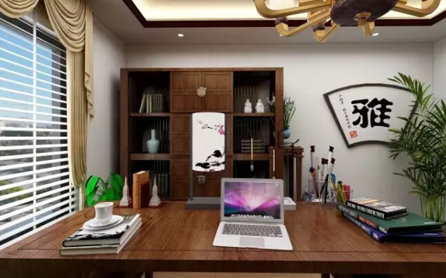青島辦公室中式復(fù)古裝修風(fēng)格案例圖